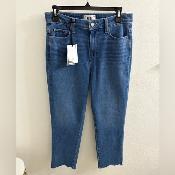 PAIGE PREMIUM DENIM HOXTON HIGH RISE SLIM CROP JEANS EMERY WASH - Picture 2 of 4